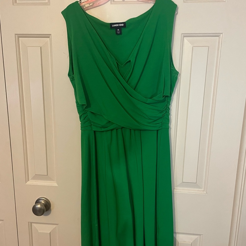 Lands End Green Midi Dress. Medium
